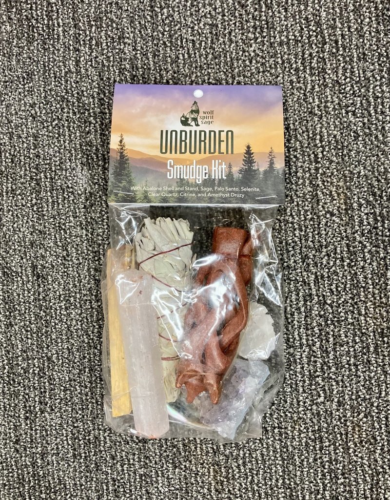 Kit - Unburden - Selenite, Clear Quartz, Citrine, Amethyst, Abalone Shell, Stand, Sage, and Palo Santo -  CK112