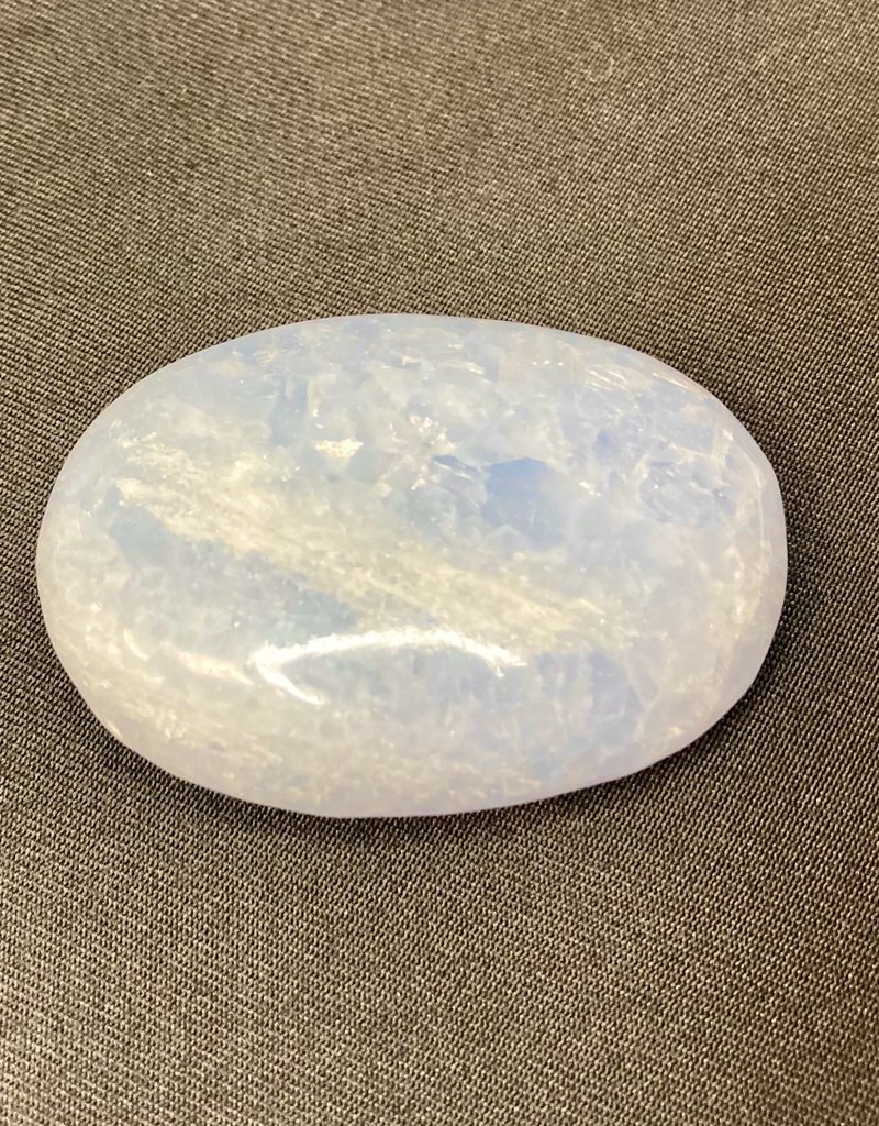 Blue Calcite Palm Stone - BCP14