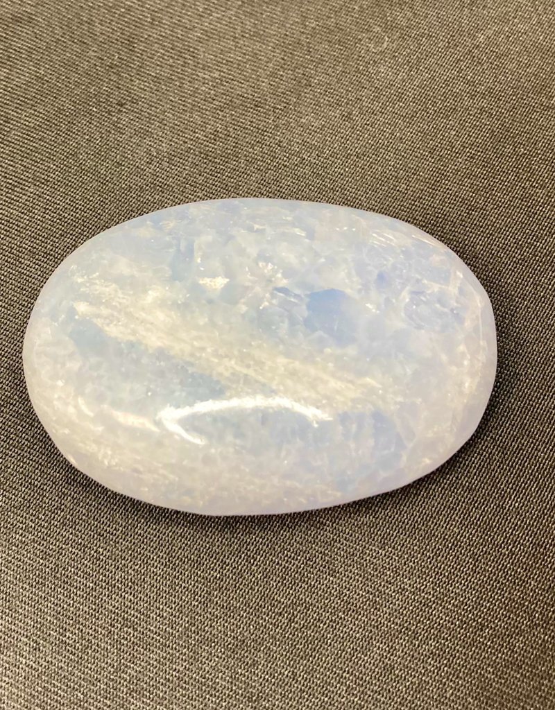 Blue Calcite Palm Stone - PS-BCP14