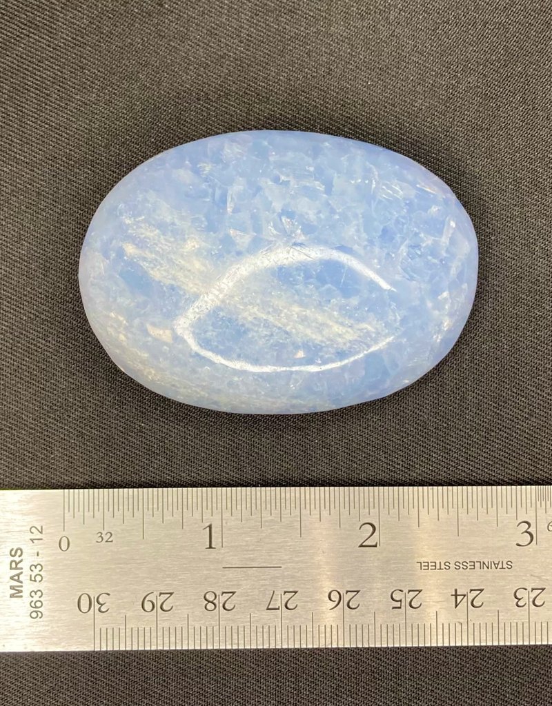Blue Calcite Palm Stone - PS-BCP14