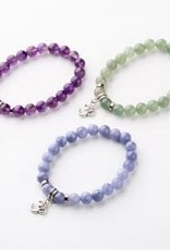 Bracelet - Amethyst with Ohm Charm - BR17