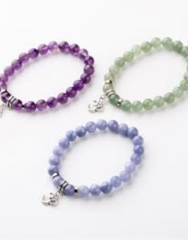 Bracelet - Amethyst with Ohm Charm - BR17