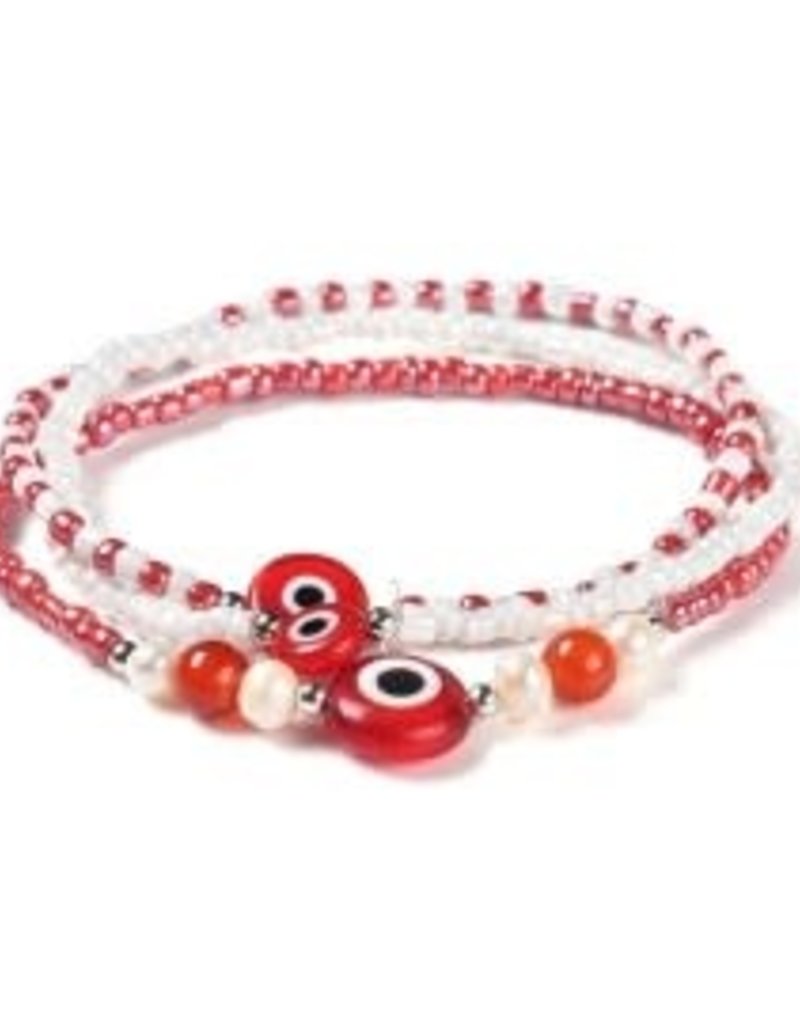 Bracelet - Orange Evil Eye Set - BRE1