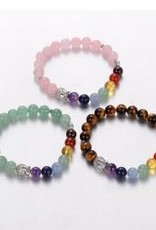 Rose Quartz with Rhinestone Chakra Bracelet