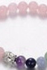Bracelet - Rose Quartz with Rhinestone Chakra - BR91