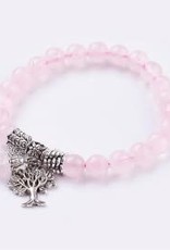 Bracelet - Rose Quartz with Tree - BR63