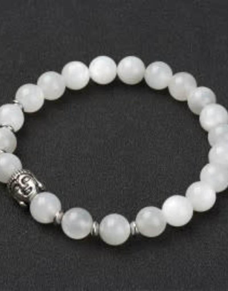 White Moonstone Stretch Bracelet