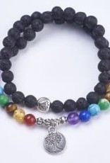 Chakra Lava Yoga Mala Bracelet