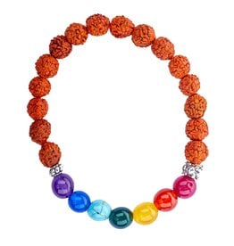 Mala  Bracelet - 7 Chakra Rudraksha - RUB-SC