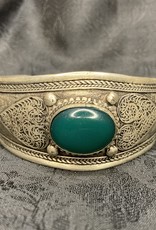 Malachite Filigree Cuff Bracelet