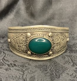 Malachite Filigree Cuff Bracelet