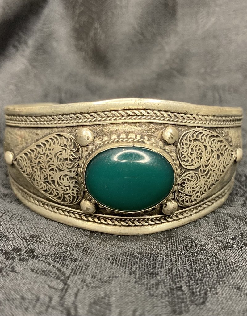 Malachite Filigree Cuff Bracelet