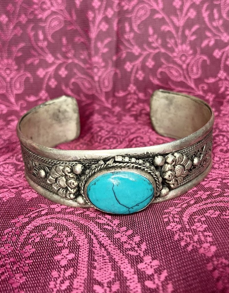 Bracelet - Turquoise Stone Cuff - 3/4 inch - B153