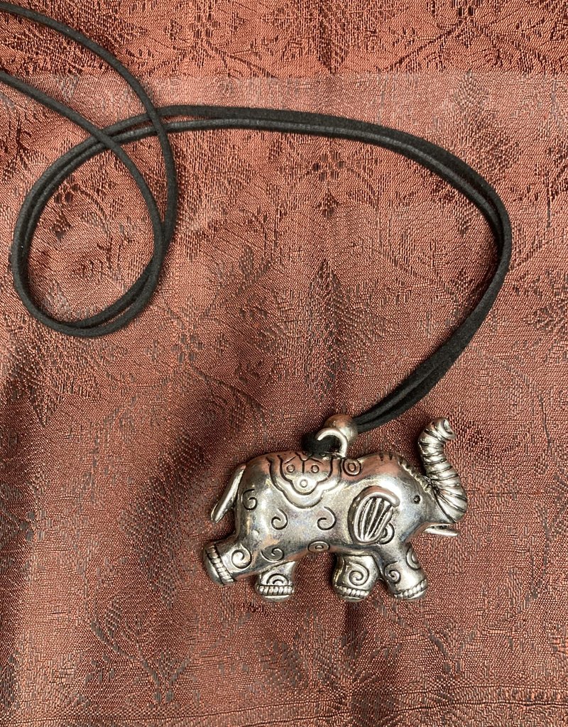 Necklace-Elephant on cotton chord- N629