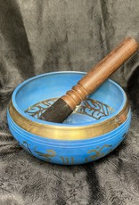 Singing Bowl - Hand Painted Blue - 4.5 x 2 inches - 67539