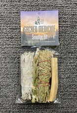 Kit - Sacred Medicine Smudge Kit - White Sage, Cedar and Palo Santo - CK120