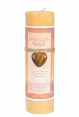 Candle - Strength with Tiger Eye Heart Amulet