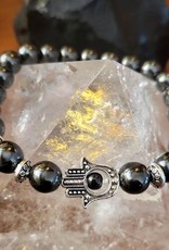 Hematite with Hamsa Bracelet