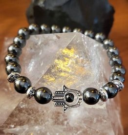 Hematite with Hamsa Bracelet