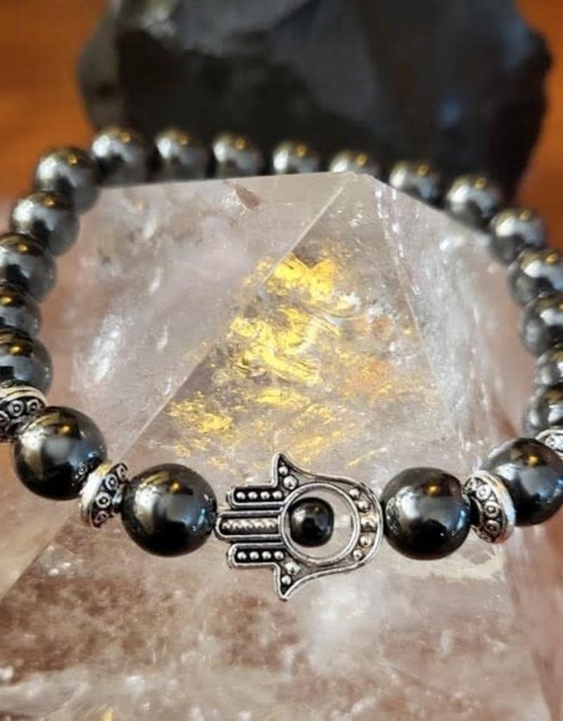 Hematite with Hamsa Bracelet