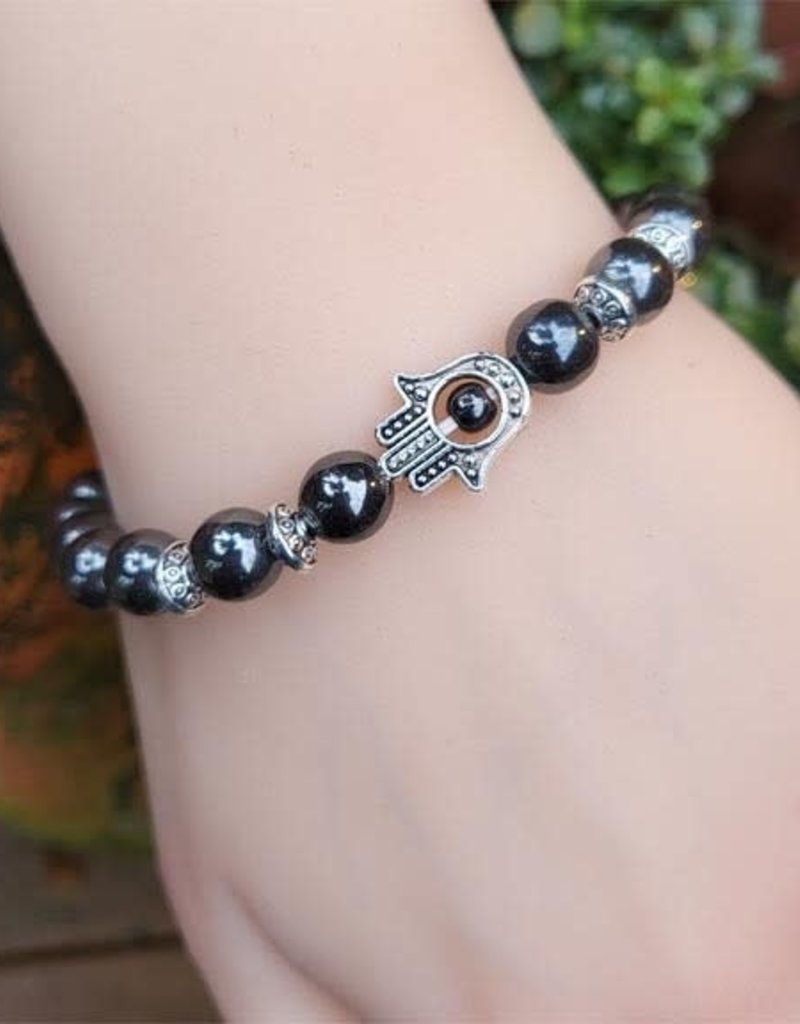 Hematite with Hamsa Bracelet
