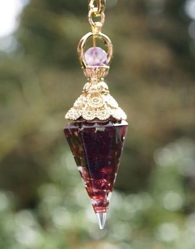 Pendulum- Garnet Lotus Orgone