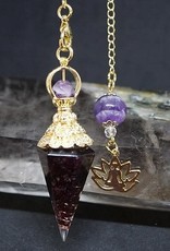 Pendulum- Garnet Lotus Orgone