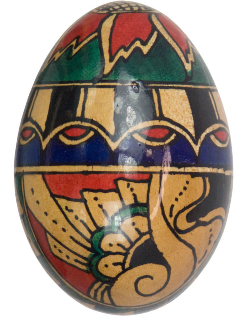 Art Deco Wood Egg Shaker