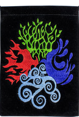 Pouch - Velvet Unlined Embroidered 4 Elements- 7 x 5