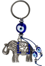 Evil Eye Blue Talisman Key Ring - Elephant