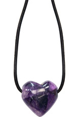 Necklace- Amethyst Puffed Heart