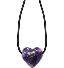 Necklace- Amethyst Puffed Heart