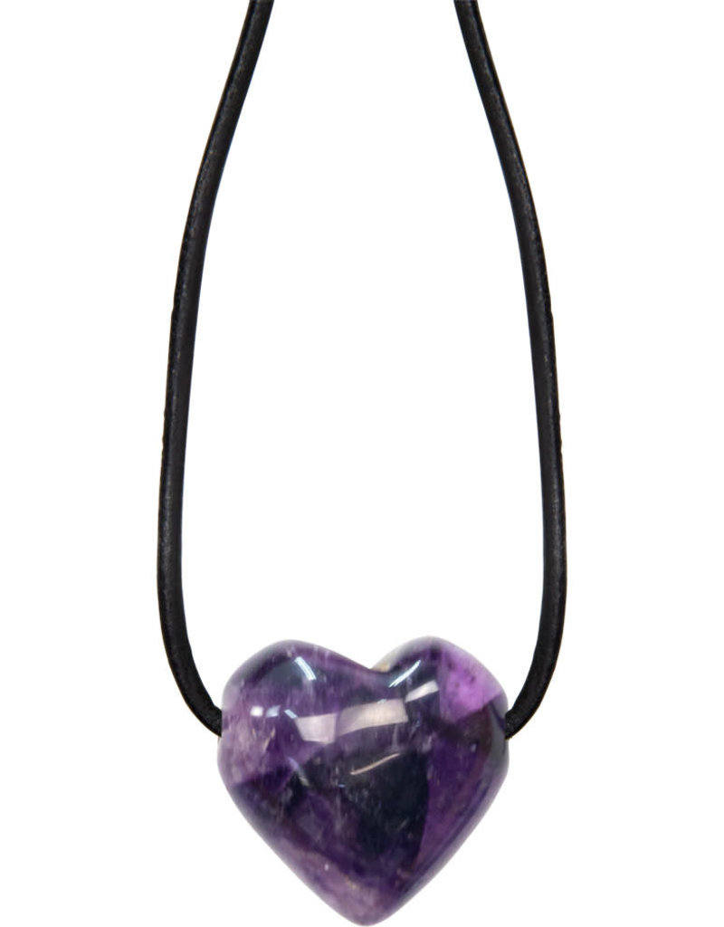 Necklace- Amethyst Puffed Heart