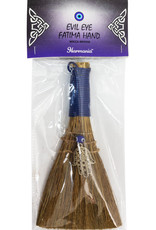 Wicca Broom - Evil Eye with Fatima Hand