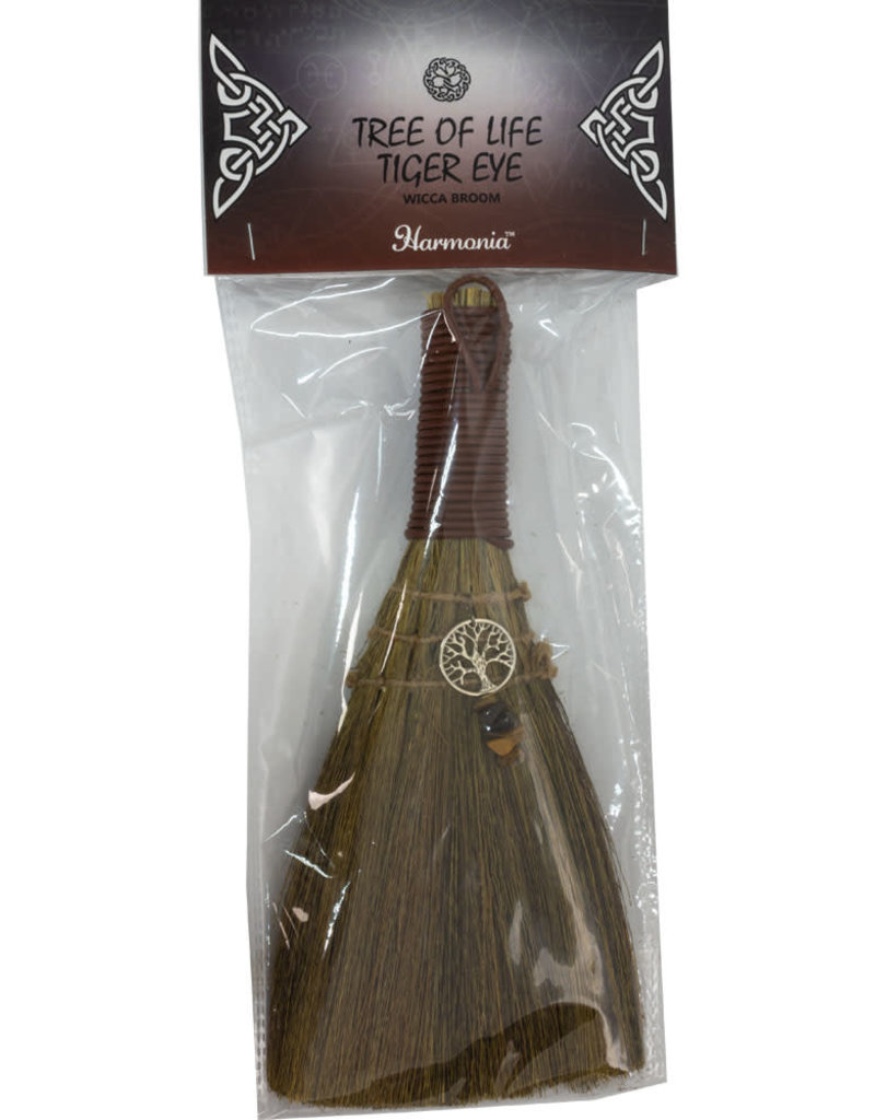 Wicca Broom - Tree of Life with Tiger Eye