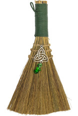 Wicca Broom - Triquetra with Green Aventurine