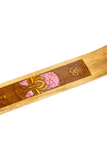 Incense Holder- Namaste with Rose Quartz- Laser Etched Inlay