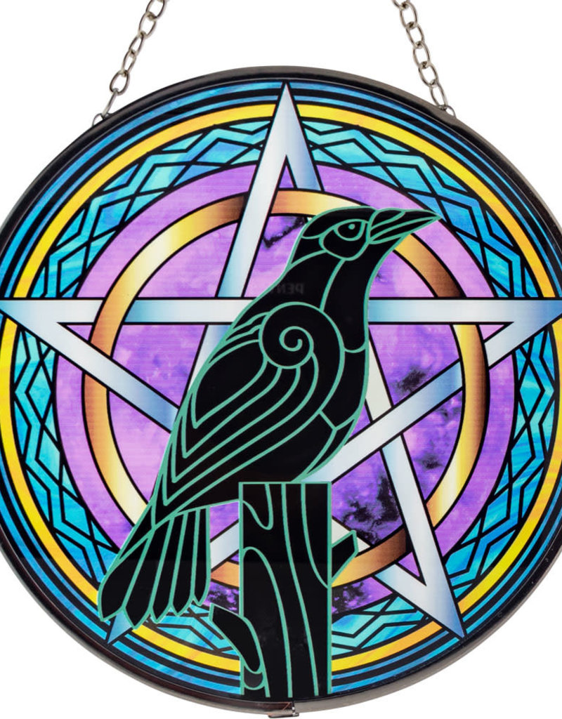 Glass Suncatcher- Raven- 6 inches