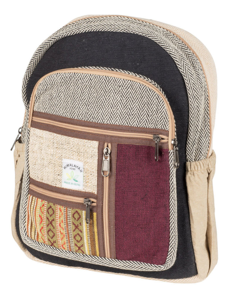 Backpack - Black and Zig Zag Hemp