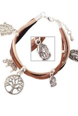 Bracelet 4 Strand Leather Tree of Life- B413