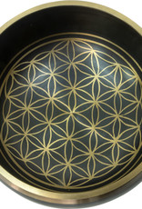 Singing Bowl - Colored Large - Flower of Life - Black - 31547