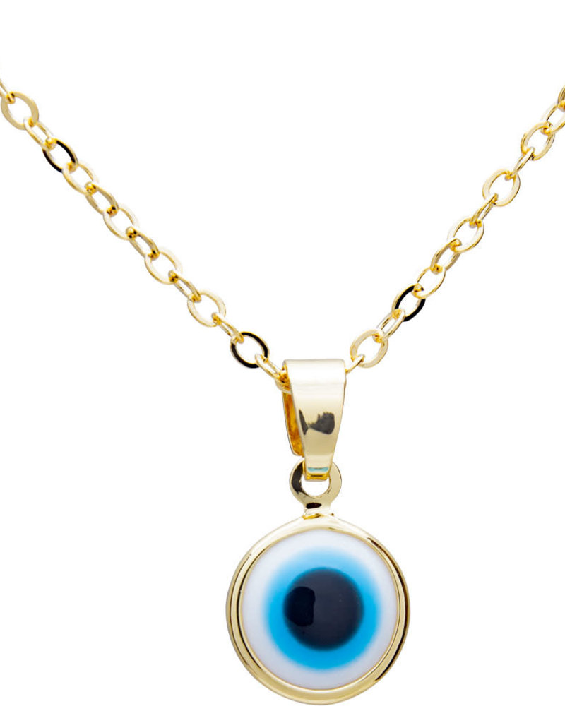 Necklace- Evil Eye- White, Gold- 99434