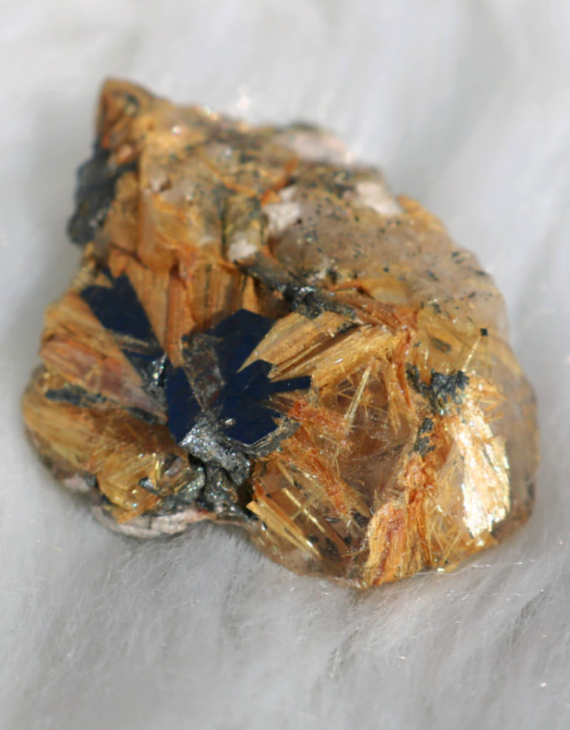Hematite with Golden Titanium Rutiles - 2