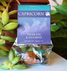 Stone Set- Capricorn- Tiger Eye, Fluorite- 126CP