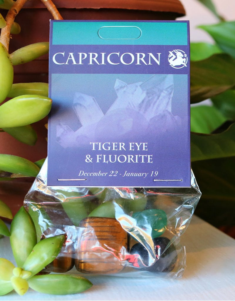 Stone Set- Capricorn- Tiger Eye, Fluorite
