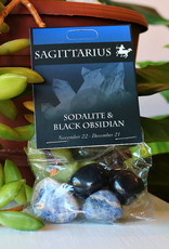 Stone Set- Sagittarius- Sodalite, Black Obsidian- 126SA