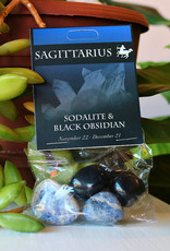 Stone Set- Sagittarius- Sodalite, Black Obsidian