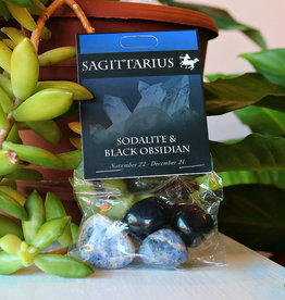Stone Set- Sagittarius- Sodalite, Black Obsidian