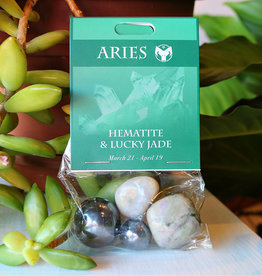 Stone Set- Aries- Hematite, Lucky Jade- 126AR