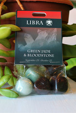 Stone Set- Libra- Green Jade, Bloodstone- 126LI